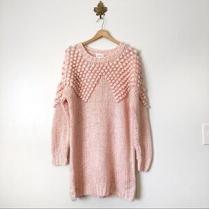 Anthropologie Foxiedox pink bauble stitch sweater